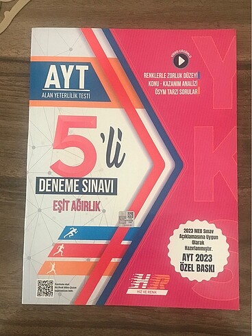 Hız ve Renk 2023 Ayt 5?li deneme Eşit Ağırlık