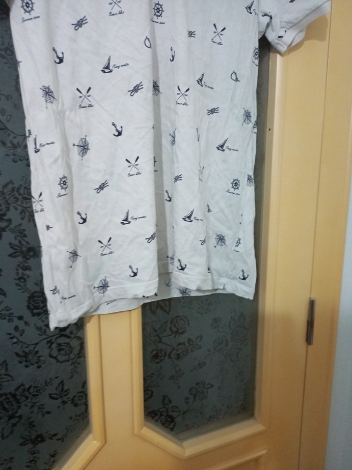 Gri Desenli Beyaz Erkek Polo Tişört - Görsel 3