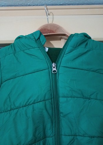 Fermuarlı Koyu Yeşil Erkek Çocuk Mont - Görsel 2