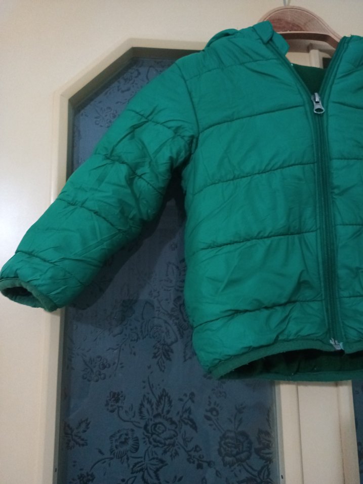 Fermuarlı Koyu Yeşil Erkek Çocuk Mont - Görsel 4