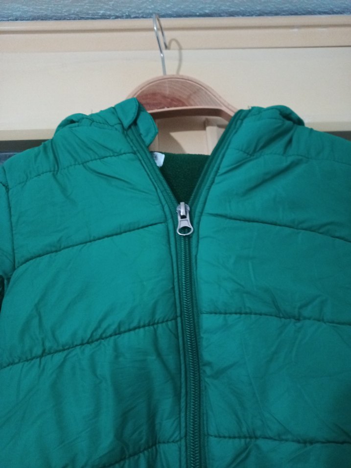 Fermuarlı Koyu Yeşil Erkek Çocuk Mont - Görsel 2