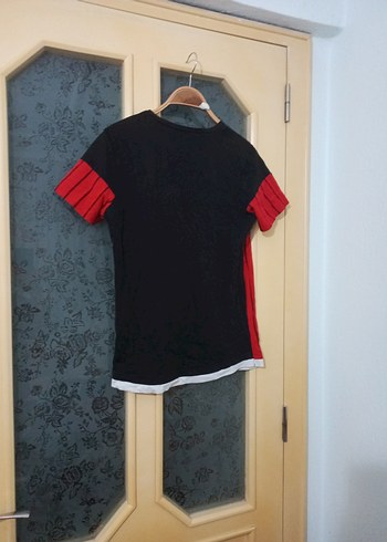 Kırmızı Baskılı Kısa Kollu Erkek Tişört - Görsel 4