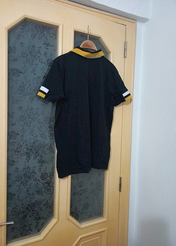 Siyah Erkek Polo Tişört, Kısa Kollu, Velcro Detaylı - Görsel 4