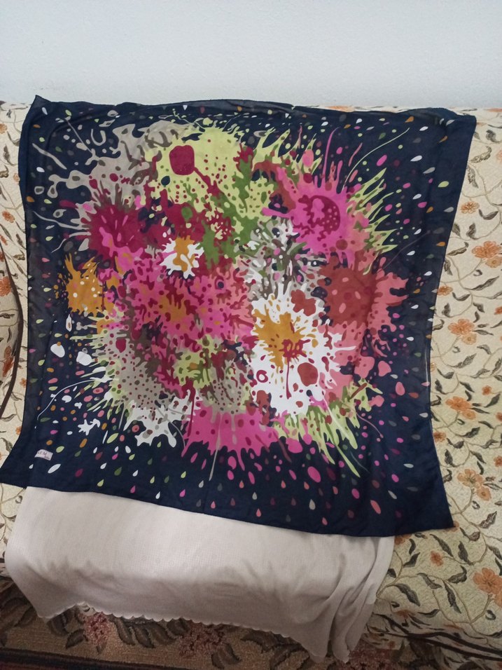 Kadın Çok Renkli Fırfırlı yazma, eşarp - Görsel 3