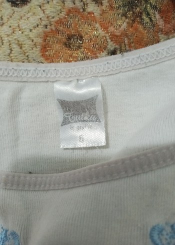 Nakışlı Beyaz Kız Çocuk Atlet - Görsel 3