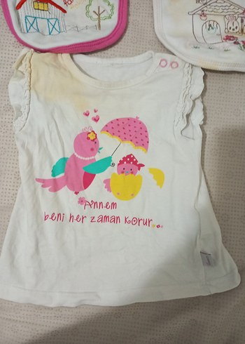 Bebek Önlüğü Seti, Pastel Renkli, Baskılı - Görsel 2