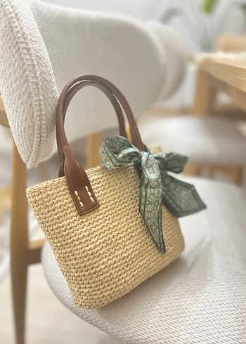 Bohem rafya Örgü Kadın Çanta - Görsel 2