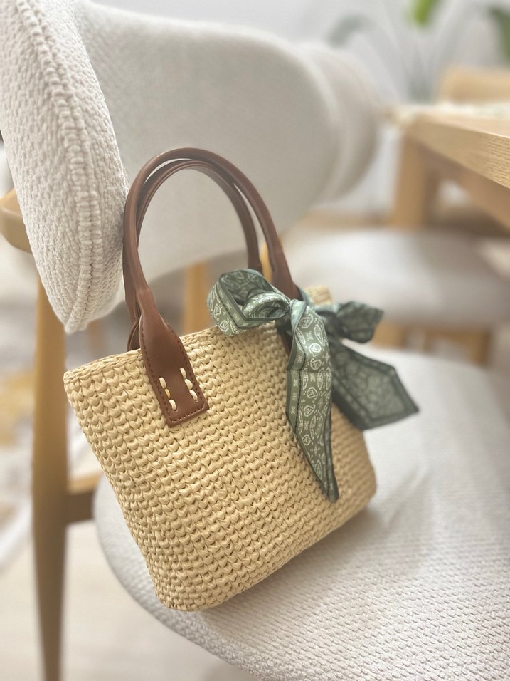 Bohem rafya Örgü Kadın Çanta - Görsel 2