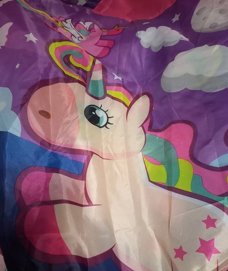 Renkli Unicorn Desenli Çocuk Oyun Çadırı - Görsel 2