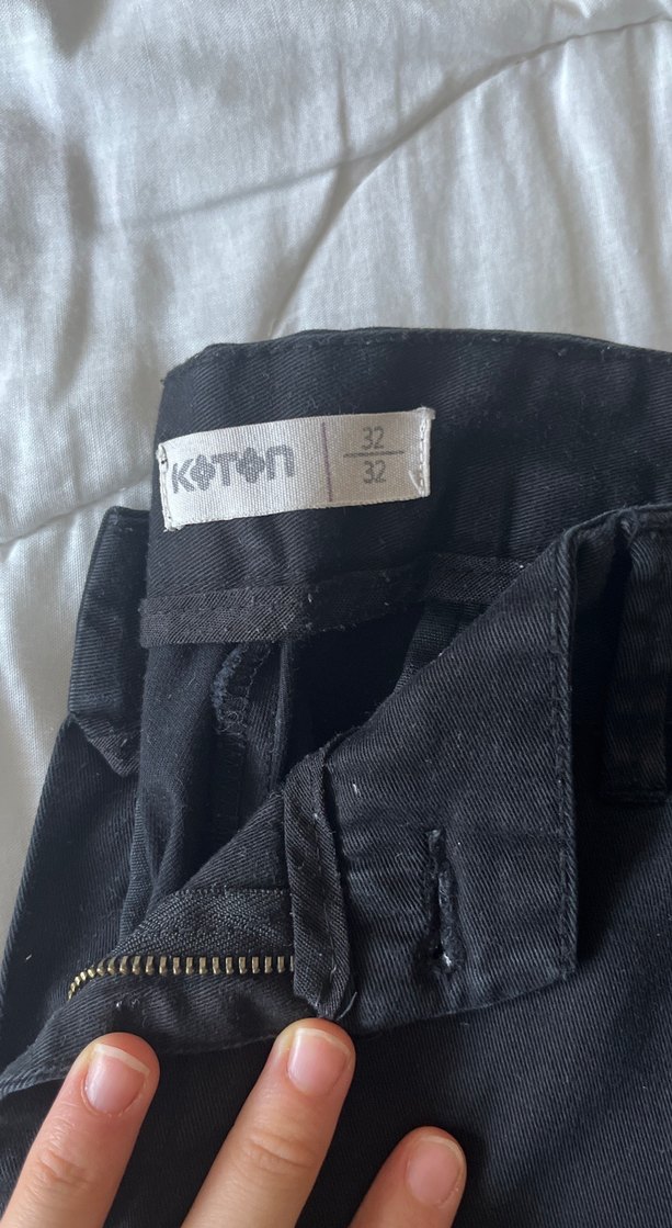 Siyah Keten Regular Fit Erkek Pantolon - Görsel 2