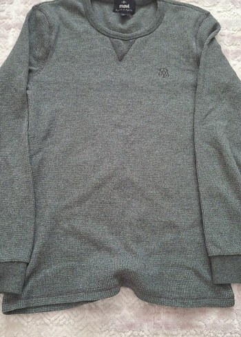 Gri Erkek Uzun Kollu Triko Sweatshirt