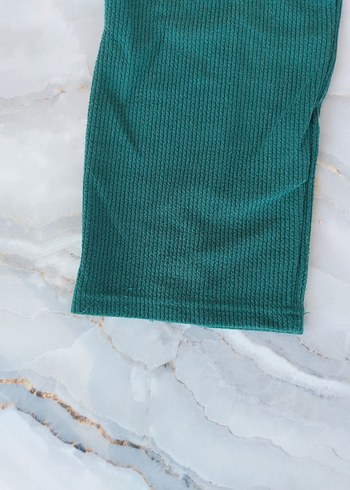 koyu yeşil triko takım - Görsel 4