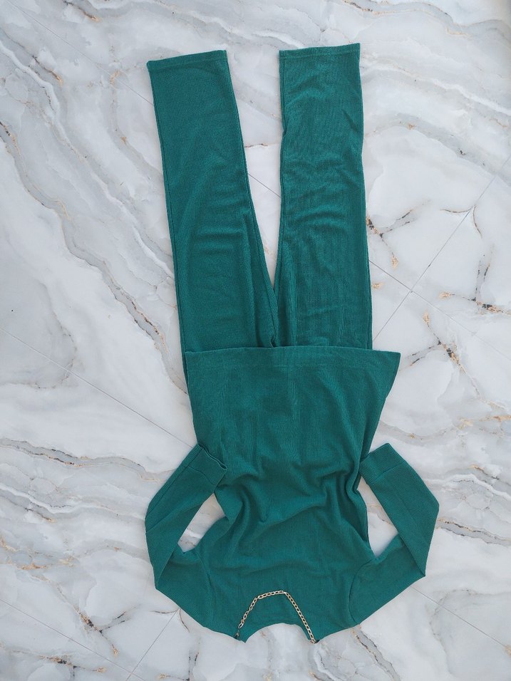 koyu yeşil triko takım - Görsel 3