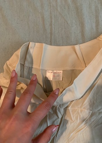 xs Beden Bej Kadın Keten Salaş Midi Pantolon ( SATILDI )