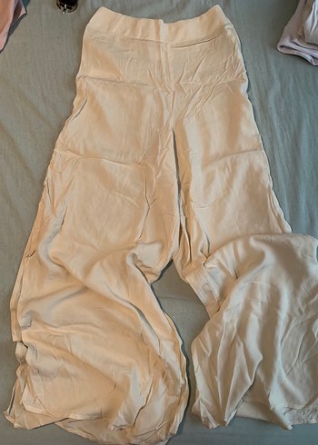 Bej Kadın Keten Salaş Midi Pantolon ( SATILDI )