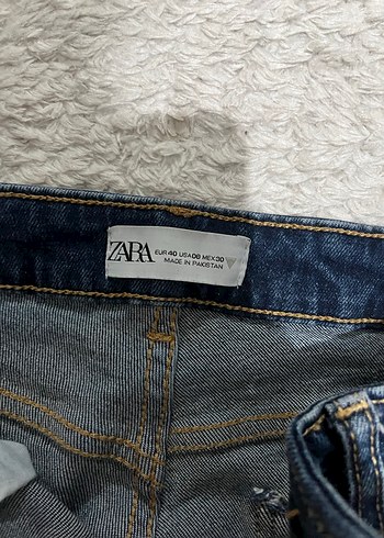 40 Beden lacivert Renk Zara flare crop jean