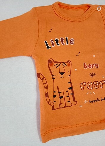 Diğer Unisex Turuncu Bebek Zıbın Set 3 Parça