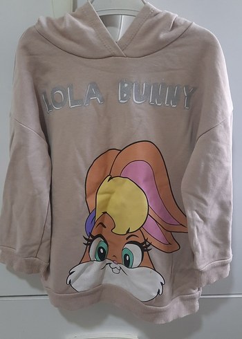 LC Waikiki Kız Çocuk Bej Kapüşonlu Sweatshirt