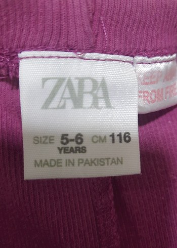 4 Yaş Beden Zara Kız Çocuk Mor Elastik Bel Tayt