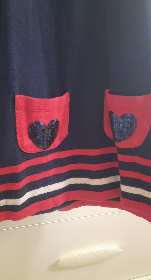 Kız Çocuk Çizgili Triko Elbise - Görsel 3