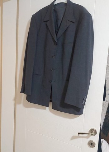 Gri Düz Erkek Takım Elbise Ceket - Görsel 5