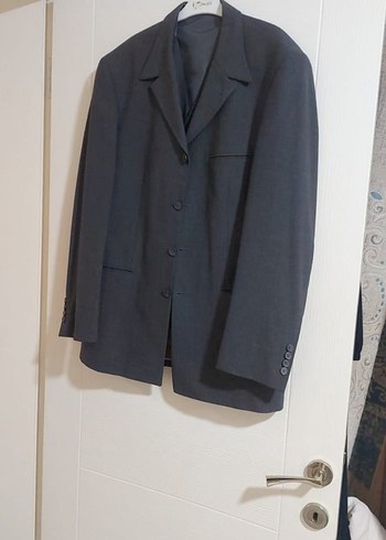 Gri Düz Erkek Takım Elbise Ceket - Görsel 4