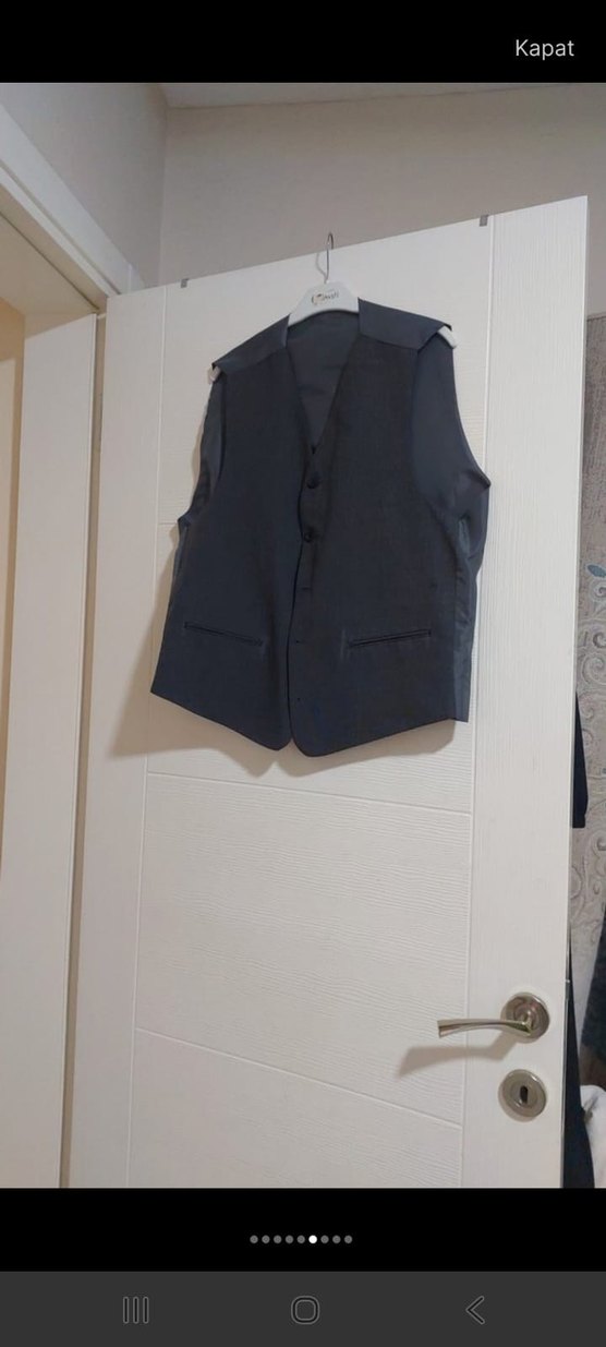 Gri Düz Erkek Takım Elbise Ceket - Görsel 3