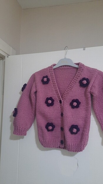 Papatyalı crop Hırka - Görsel 3