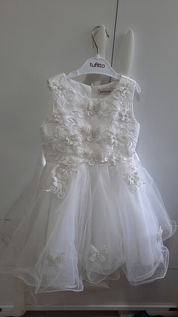 Kız çocuk beyaz gelinlik elbise - Görsel 3