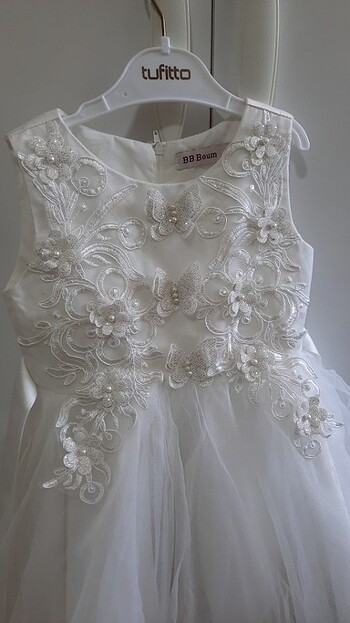 Kız çocuk beyaz gelinlik elbise - Görsel 4