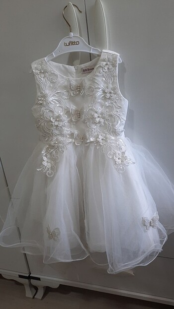 Kız çocuk beyaz gelinlik elbise - Görsel 2