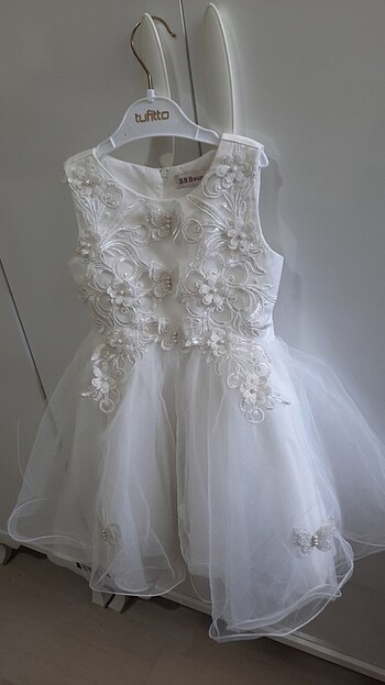 Kız çocuk beyaz gelinlik elbise - Görsel 10