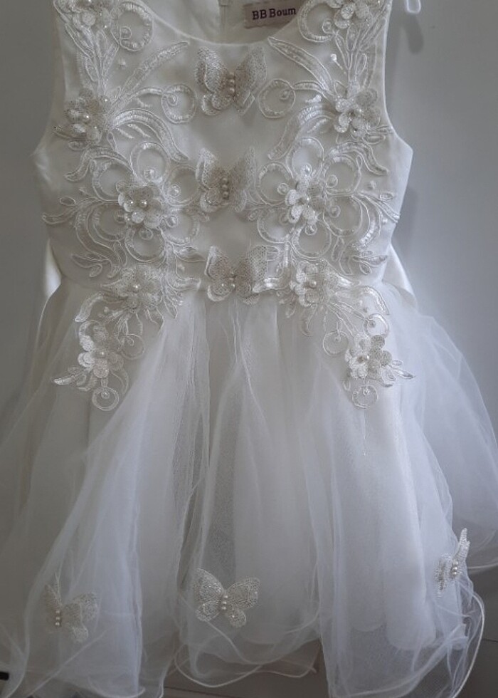 Kız çocuk beyaz gelinlik elbise - Görsel 5