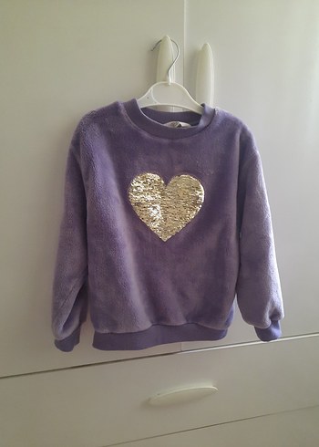 Kız Çocuk Mor Nakışlı Sweatshirt