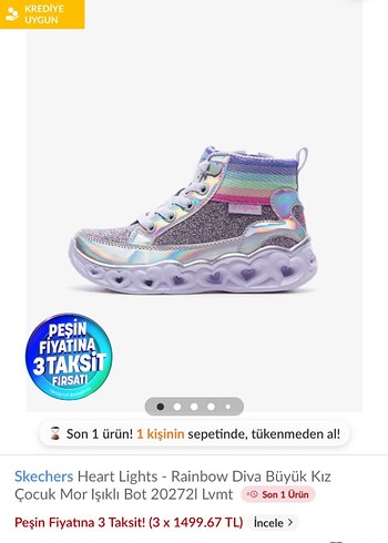 Skechers Kız Çocuk Simli Çok Renkli Bağcıklı Spor Ayakkabı