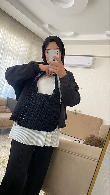 Zara Veronika örme file çanta