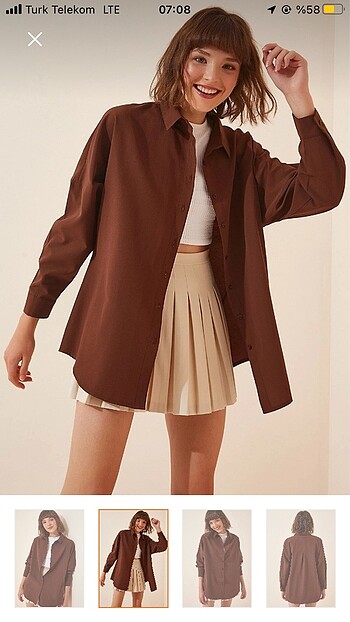 Trendyol & Milla Oversize kahverengi gömlek
