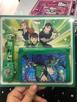 Ben10 erkek çocuk cüzdan ve saat set