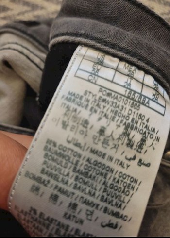 Guess Grı Yılan Desenli Kemerli Kadın Kot Pantolon - Görsel 7