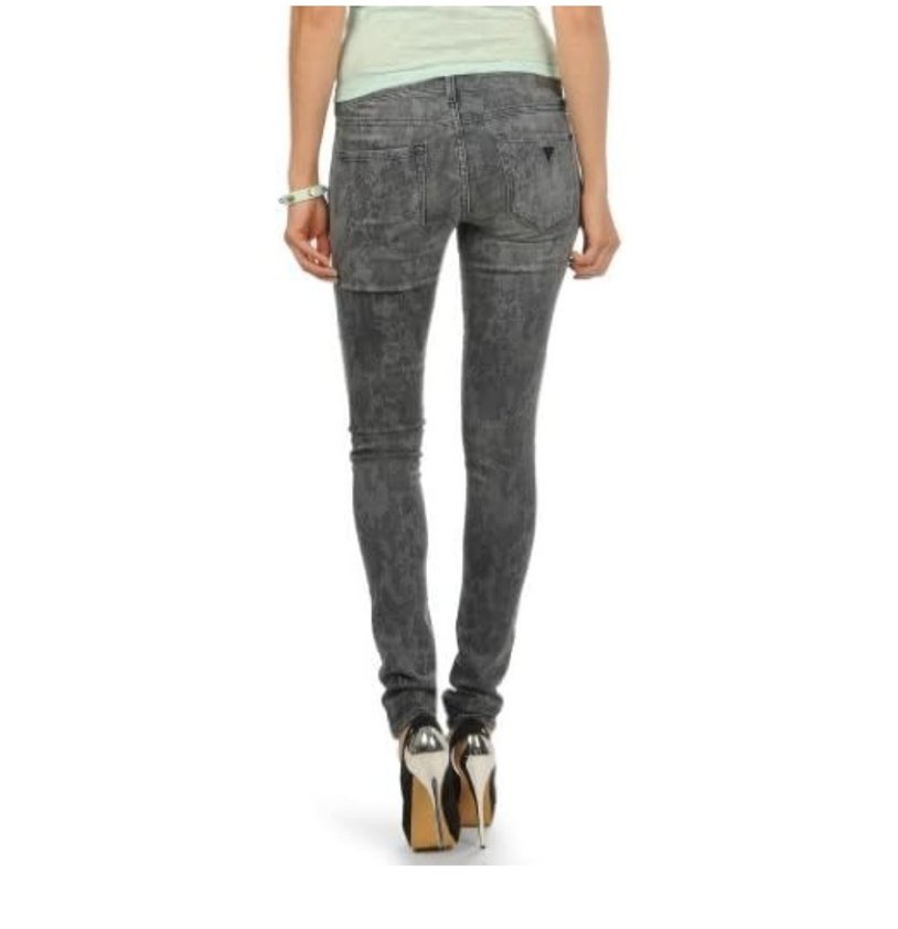 Guess Grı Yılan Desenli Kemerli Kadın Kot Pantolon - Görsel 2