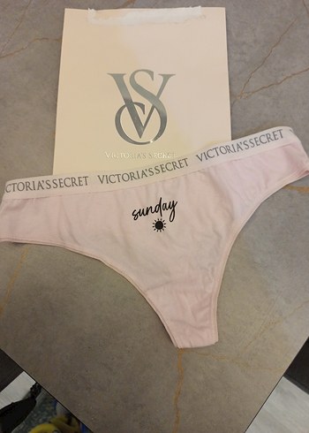 Victoria's Secret Pembe Baskılı Midi Külot - Görsel 5