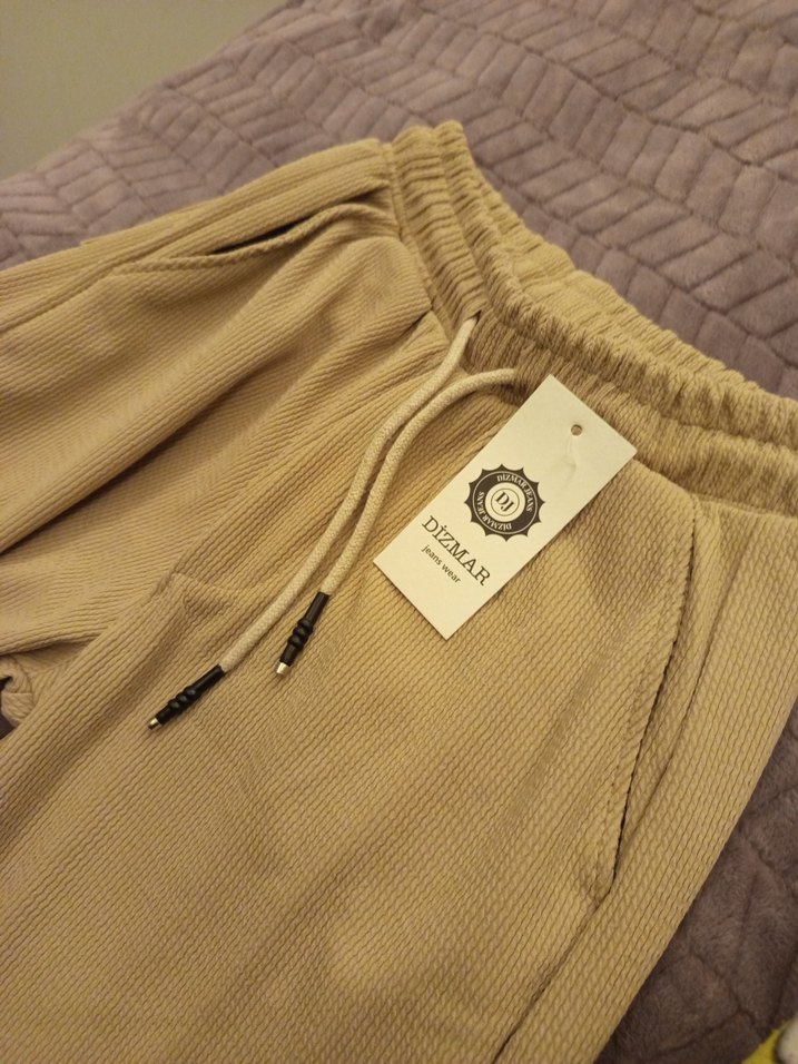 Bej Rahat Kesim Kadın kıslık Pantolon - Görsel 2