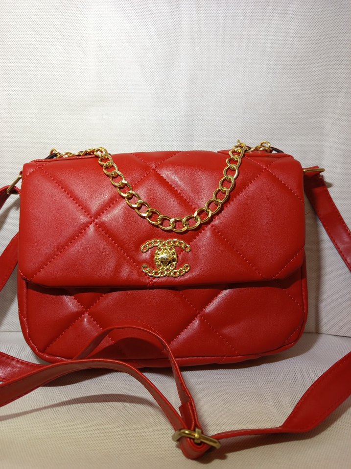 Chanel Kırmızı Zincir Detaylı Kadın Çanta - Görsel 2