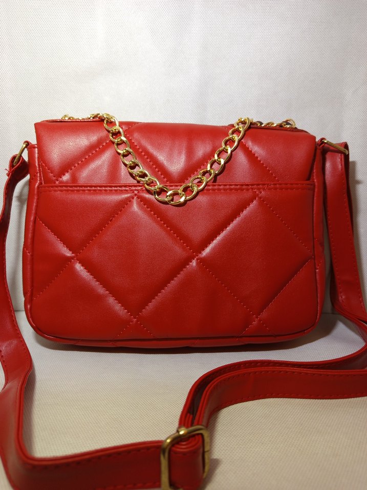 Chanel Kırmızı Zincir Detaylı Kadın Çanta - Görsel 5