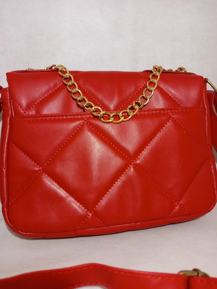 Chanel Kırmızı Zincir Detaylı Kadın Çanta - Görsel 4