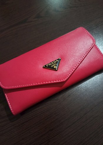 Prada Canli Pembe Prada Uzun Cuzdan
