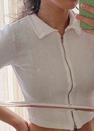 Çift fermuarlı crop