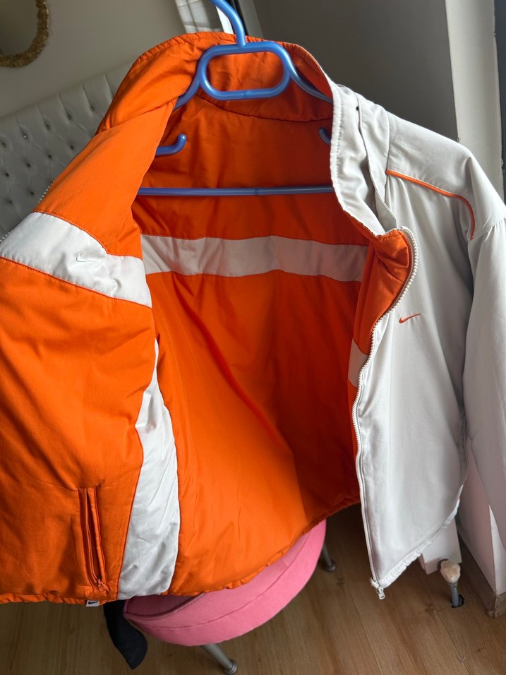 Erkek Beyaz Midi Yağmurluk Fermuarlı Çift taraflı - Görsel 2