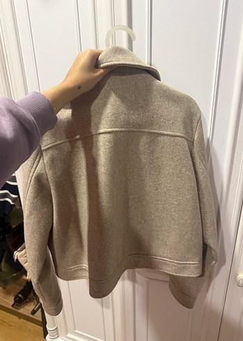 Bej Kadın Midi Boy Düğmeli Ceket - Görsel 4