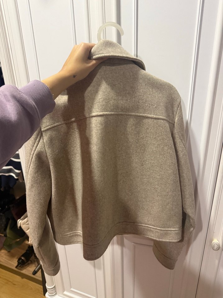 Bej Kadın Midi Boy Düğmeli Ceket - Görsel 4